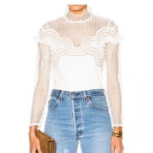 Self-Portrait White Lace Top